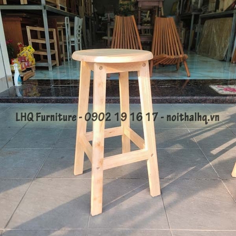 Ghế Đôn Chân Thang Gỗ Cao Su Tự Nhiên, Bán Chạy 2025