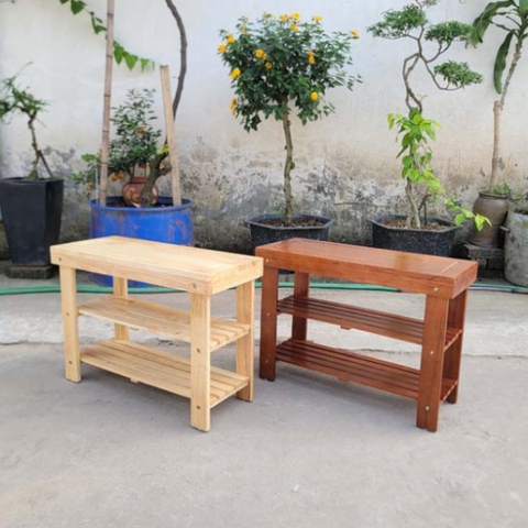 Kệ giày ngồi, Gỗ tự nhiên, chất lượng cao, giao hàng toàn quốc, cam kết sản phẩm giống ảnh