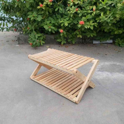 Kệ Giày Dép Hồi X, Cao 2 Đến 5 Tầng, Gỗ Tự Nhiên, Tháo Ráp Nhanh Chóng,  Vận Chuyển Tiết Kiệm