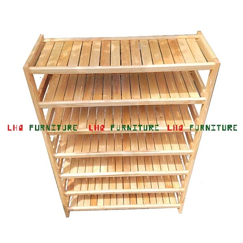 Kệ giày dép cao 7 tầng rộng 80cm, Gỗ tự nhiên, chất lượng cao, Giao hàng toàn quốc, Cam kết sản phẩm giống ảnh