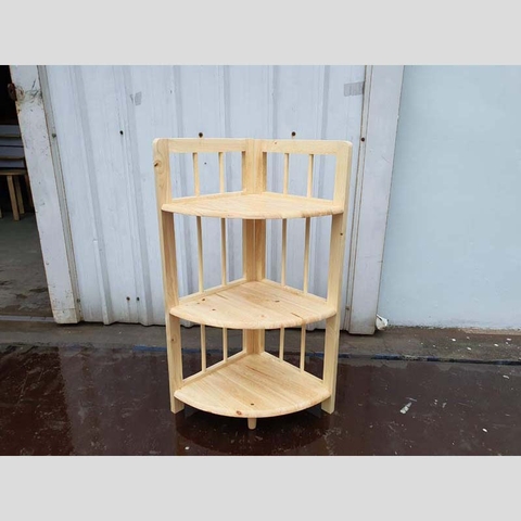 Kệ góc song tròn, Cao 3-4-5 tầng, Gỗ cao su tự nhiên, Noithatdep24H cung cấp