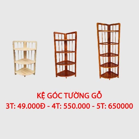 Kệ góc song tròn, Cao 3-4-5 tầng, Gỗ cao su tự nhiên, Noithatdep24H cung cấp