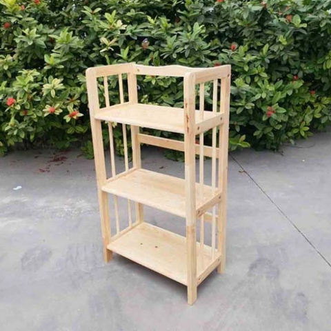 Kệ Sách 3 Tầng Rộng 50cm, Gỗ Cao Su, Hoàn Thiện Kỹ, Sơn PU, Đã Tẩm Xấy, Bảo Hành Mối Mọt