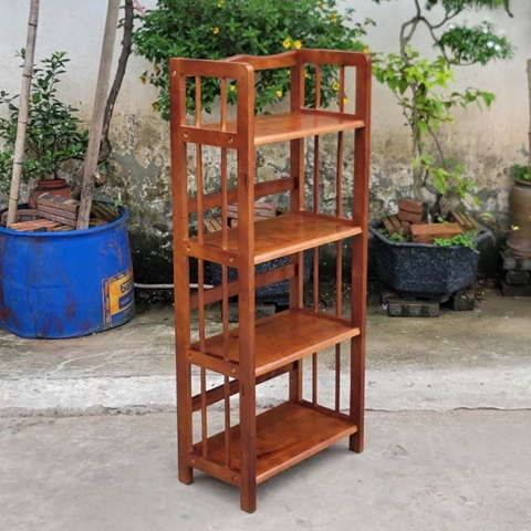Kệ sách 4 tầng rộng 65cm, Gỗ cao su, Noithatlhq sản xuất, Chất lượng xuất khẩu, Giá nội địa