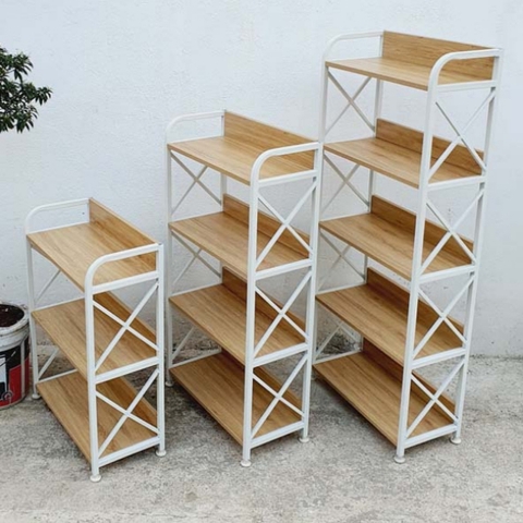 Kệ sách khung sắt rộng 50cm, Cao 3,4,5 tầng, Khung sắt sơn tĩnh điện, Gỗ MDF chống trầy