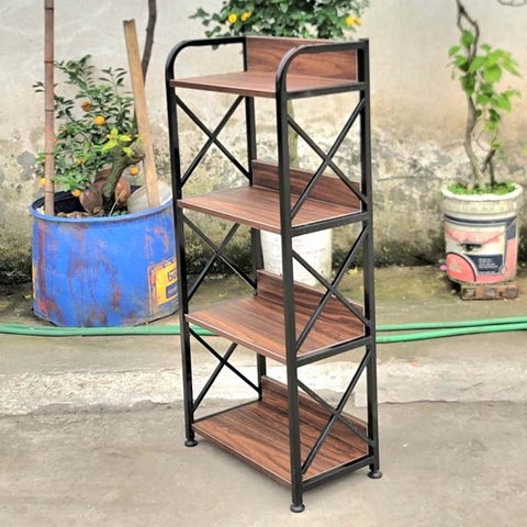 Kệ sách khung sắt rộng 50cm, Cao 3,4,5 tầng, Khung sắt sơn tĩnh điện, Gỗ MDF chống trầy