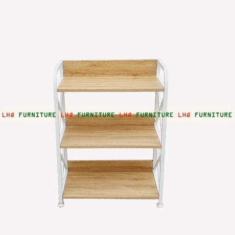 Kệ sách khung sắt 3 tầng rộng 60cm, tháo ráp nhanh, chân tăng chỉnh, giá rẻ