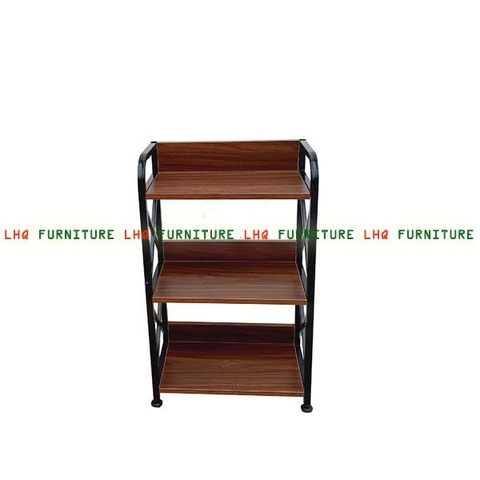 Kệ sách khung sắt 3 tầng rộng 50cm, Mặt gỗ MDF chống trầy, Thiết kế tháo lắp, Màu xanh, hồng, tự nhiên, walnut