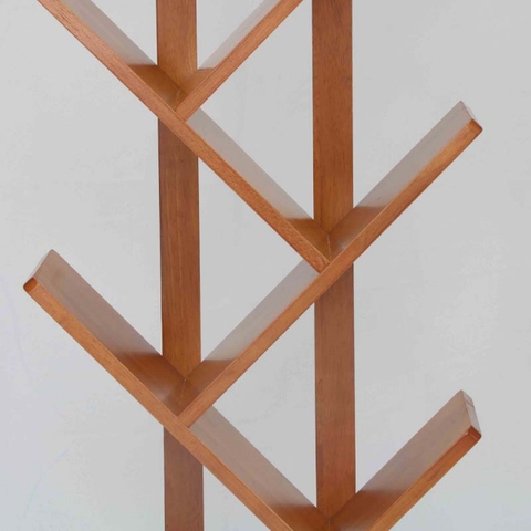Kệ sách xương cá 6 tay, Gỗ tự nhiên, Thiết kế tháo lắp, Tiết kiệm vận chuyển, Giá rẻ, Có bảo hành