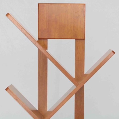 Kệ sách xương cá 4 tay, Gỗ cao su, Hoàn thiện kỹ, Đã tẩm xấy, Bảo hành mối mọt, Màu tự nhiên và cherry