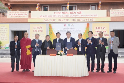 CULTURAL EXCHANGE CEREMONY IN TRIBUTE TO THE THIRD PATRIARCH OF TRUC LAM, VENERABLE HUYEN QUANG, AT NGOA VAN