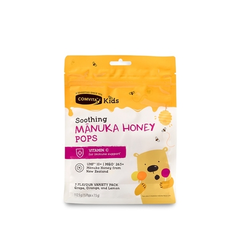Comvita kids manuka honey pops 15 pops kẹo mút mật ong cho bé 112.5g (10/27)
