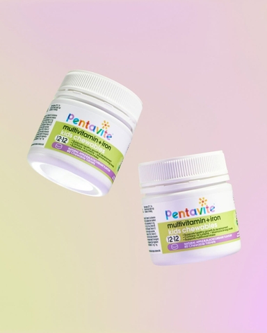 Pentavite Multivitamin + Iron Kids Chewables viên nhai bổ sung 18 loại vitamin và sắt từ 2 tuổi 60v (08/27)