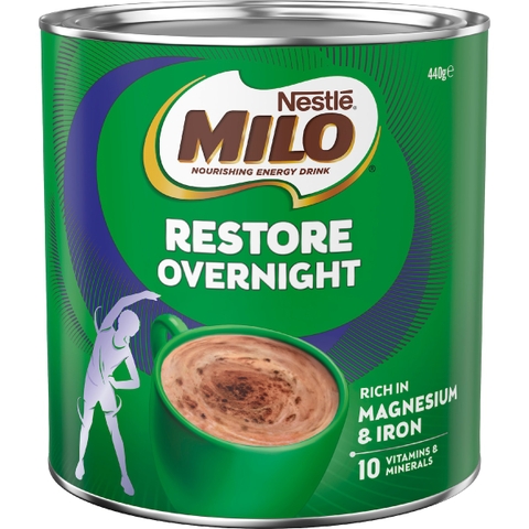 Milo Restore Overnight Powder hỗ trợ cơ bắp, phục hồi năng lượng qua đêm 440g