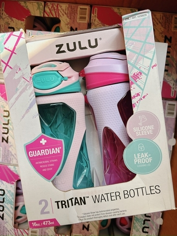 Zulu Tritan Water Bottles bình nước màu xanh - hồng set 2 bình