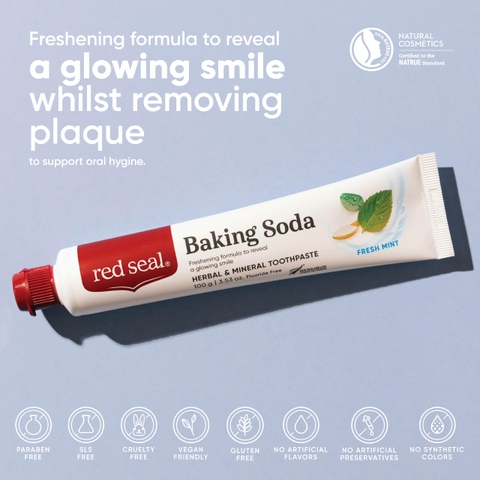 Red Seal Toothpaste Baking Soda kem đánh răng làm trắng răng không chứa fluor