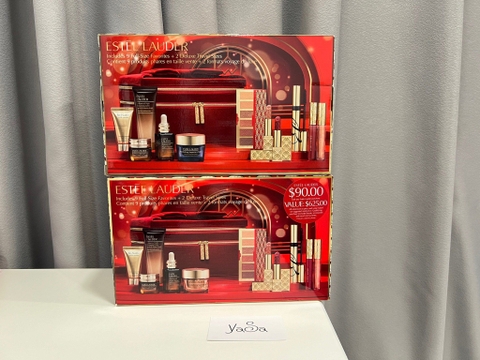 Estee Lauder Blockbuster Gift Set 2024 set vali dưỡng da, trang điểm (9 full-size + 2 travel size)