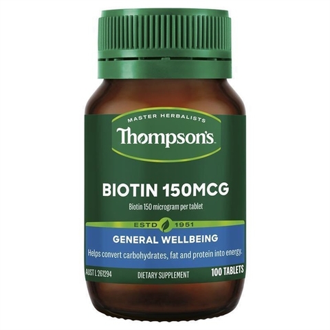 Thompson's Biotin 150mcg hỗ trợ mọc và chống rụng tóc 100v (04/26)