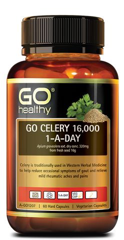 Go healthy go celery 16000 1-a-day hỗ trợ gout chiết xuất cần tây 60v (05/27)