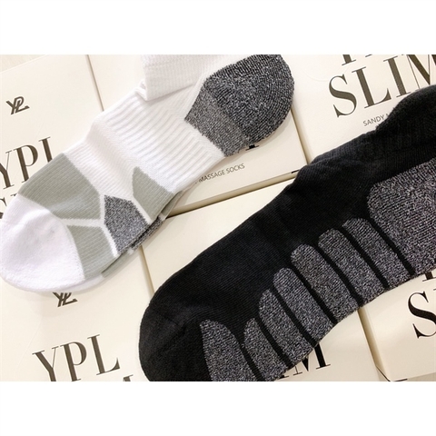 YPL slim sandy massage socks set vớ đen trắng (1 hộp 2 đôi)