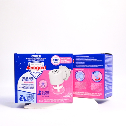Aerogard mosquito repellent plug-in up to 240h bộ cắm điện đuổi muỗi kèm bình nạp 25ml