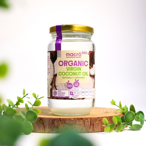 Macro Organic Virgin Coconut Oil dầu dừa nguyên chất hữu cơ 300g (06/27)