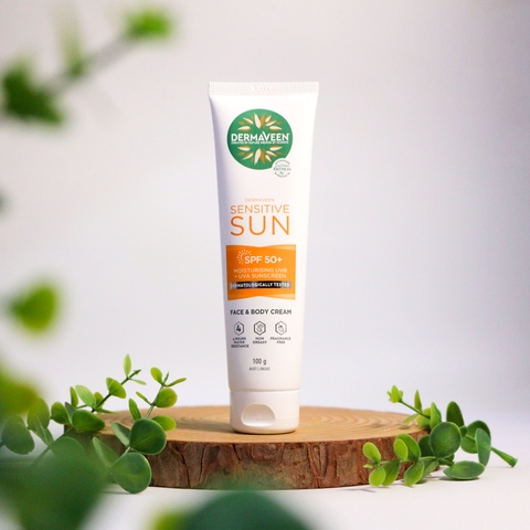 Dermaveen Sensitive Sun SPF 50+ Moisturising Face & Body Cream kem chống nắng cho da nhạy cảm mặt và body 100g (07/28))