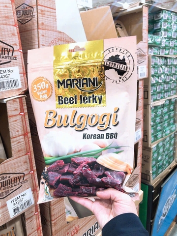 Mariani Beef Jerky Bulgogi korean BBQ bò khô cao cấp Úc vị bbq Hàn Quốc 350g (10/26)