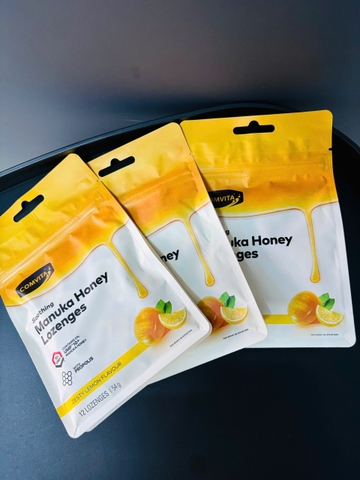 Comvita manuka honey lozenges UMF10+ kẹo mật ong vị chanh 12v (01/27)