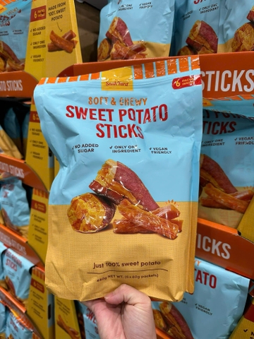 Snak Yard Sweet Potato Sticks, Soft & Chewy khoai lang sấy dẻo không đường 6x80g (08/26)