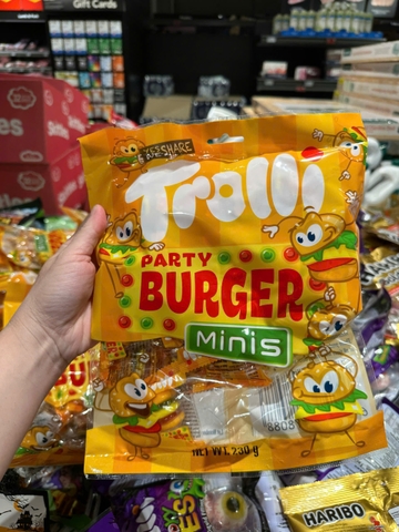 Trolli party burger minis kẹo dẻo vị trái cây 230g (01/27)