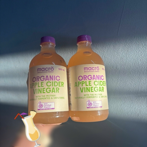 Macro Organic Apple Cider Vinegar 500ml giấm táo hữu cơ detox, đẹp da, tốt cho tiêu hóa 500ml (02/28)