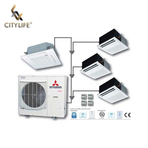 Combo điều hòa cho căn hộ 3 phòng ngủ: Hệ Mini KX: PK & 3 PN âm trần Cassette