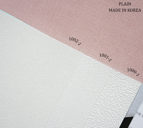 Giấy dán tường màu trắng nhập khẩu Hàn Quốc Plain 1000-2