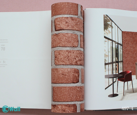 Giấy dán tường giả gạch Hàn Quốc Basic+ 497-4