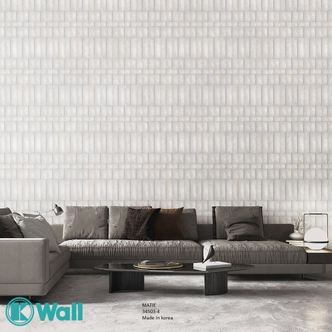 Giấy dán tường vân dọc phòng khách Hàn Quốc Matie 34503