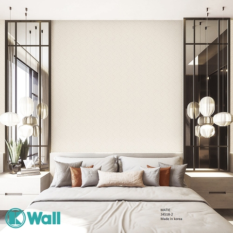 Giấy dán tường vân kẻ phòng khách Hàn Quốc Matie 34518