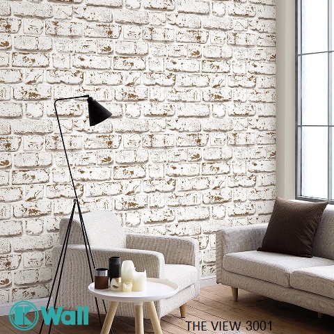 Giấy dán tường giả gạch The View 3001