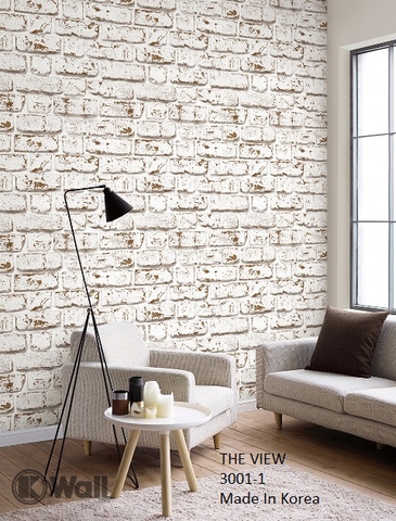 Giấy dán tường giả gạch The View 3001