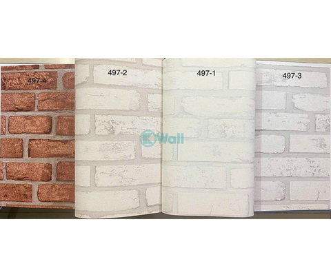 Giấy dán tường giả gạch Hàn Quốc Basic+ 497-4