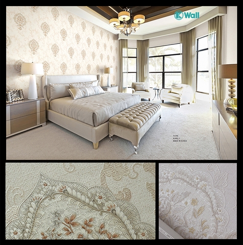 Giấy dán tường tân cổ diển Hàn Quốc Fiore 81802