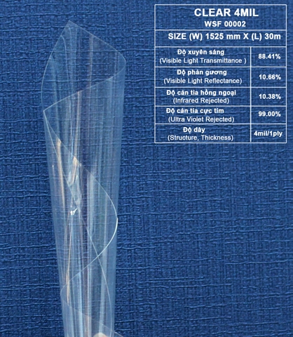 Phim cách nhiệt cửa kính Hàn Quốc Clear 4Mil