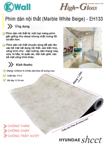 Phim dán nội thất cao cấp nhập khẩu Hàn Quốc EH133