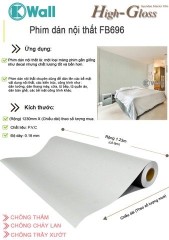 Phim dán nội thất cao cấp nhập khẩu Hàn Quốc FB696