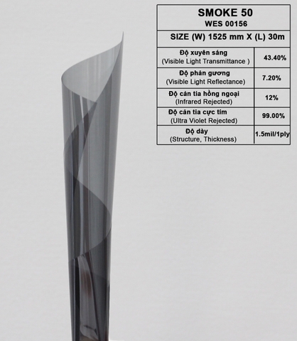 Phim cách nhiệt cửa kính Hàn Quốc Smoke 50