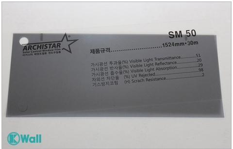 Phim cách nhiệt cửa kính Hàn Quốc Smoke 50