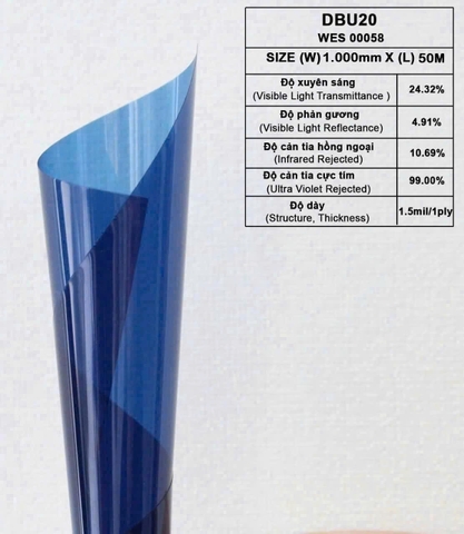 Phim cách nhiệt cửa kính Hàn Quốc DBU 20