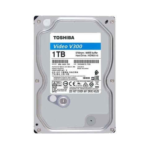 Ổ CỨNG HDD TOSHIBA AV V300 1TB 3.5 INCH, 5700RPM, SATA, 64MB CACHE (HDWU110UZSVA)