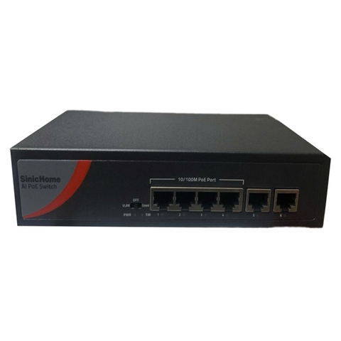 Switch poe 4 cổng Sinichome 5104P-E (2 cổng uplink 100MP)