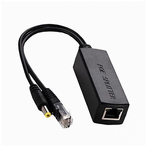Dây PoE Splitter chân tròn (màu đen) 48V-12V2a